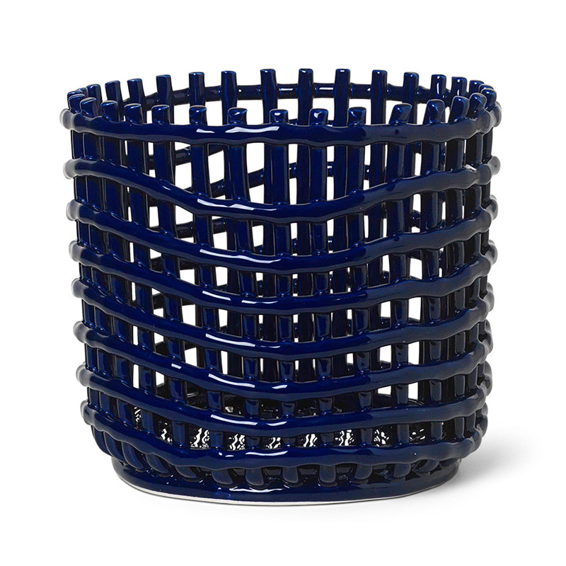 Ferm Living - Keramik Korb | groß / blau