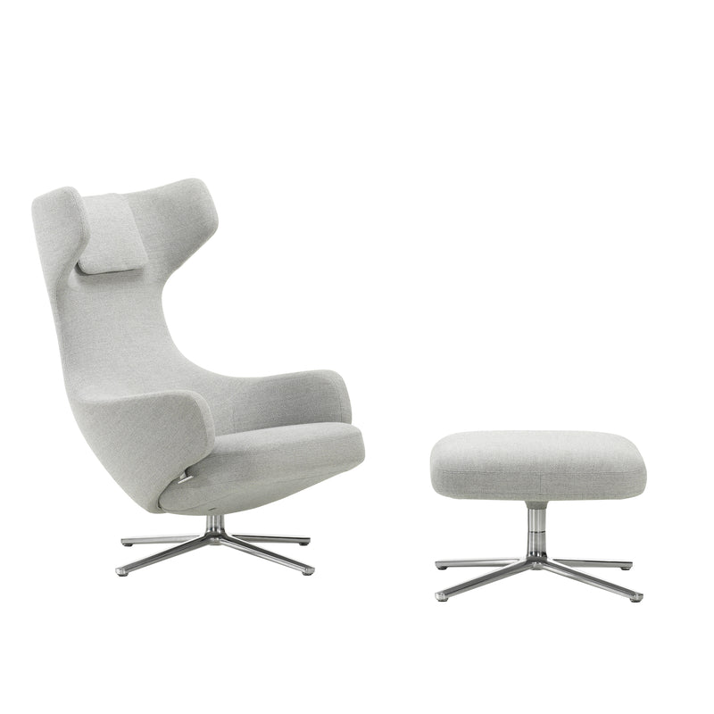Vitra - Grand Repos Sessel und Ottoman | Dumet melange (Doppelstichnaht)