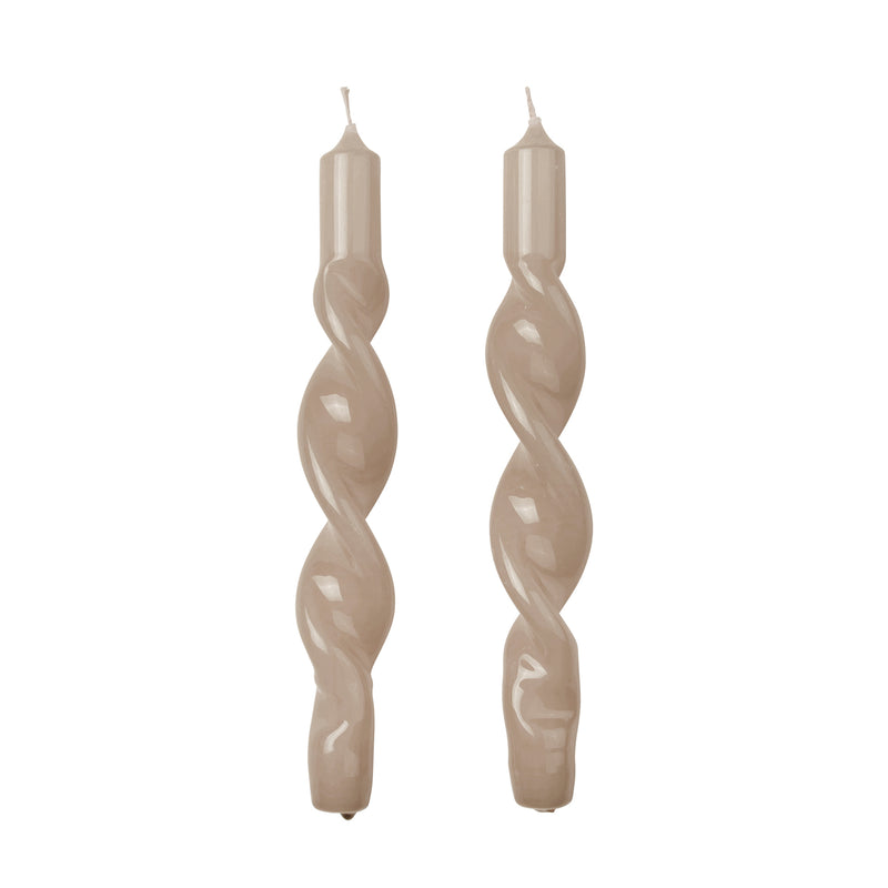 Broste Copenhagen - Twist Glossy Kerzen | linen