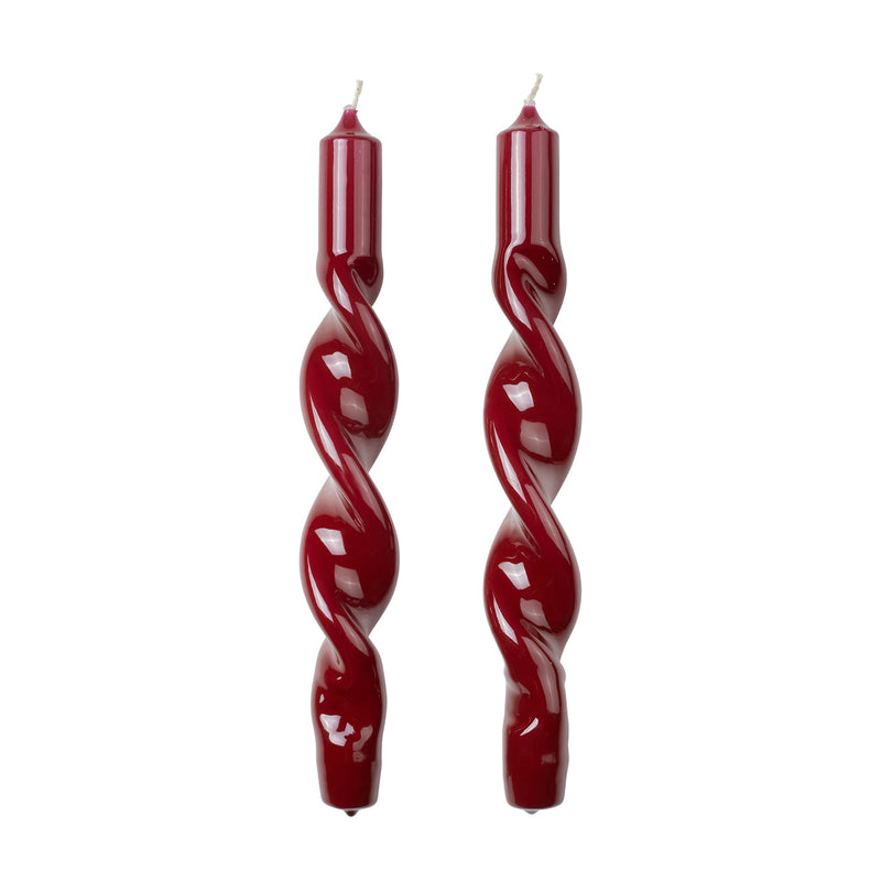 Broste Copenhagen - Twist Glossy Kerzen | burgundy