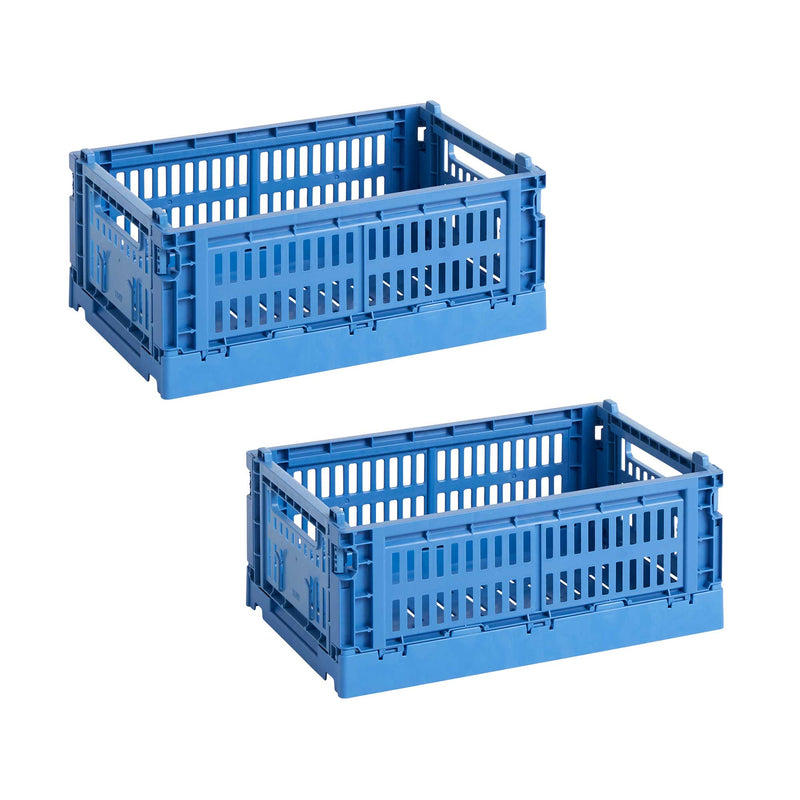 HAY - Colour Crate S Korb-Set recycled | 2er-Set / electric blue
