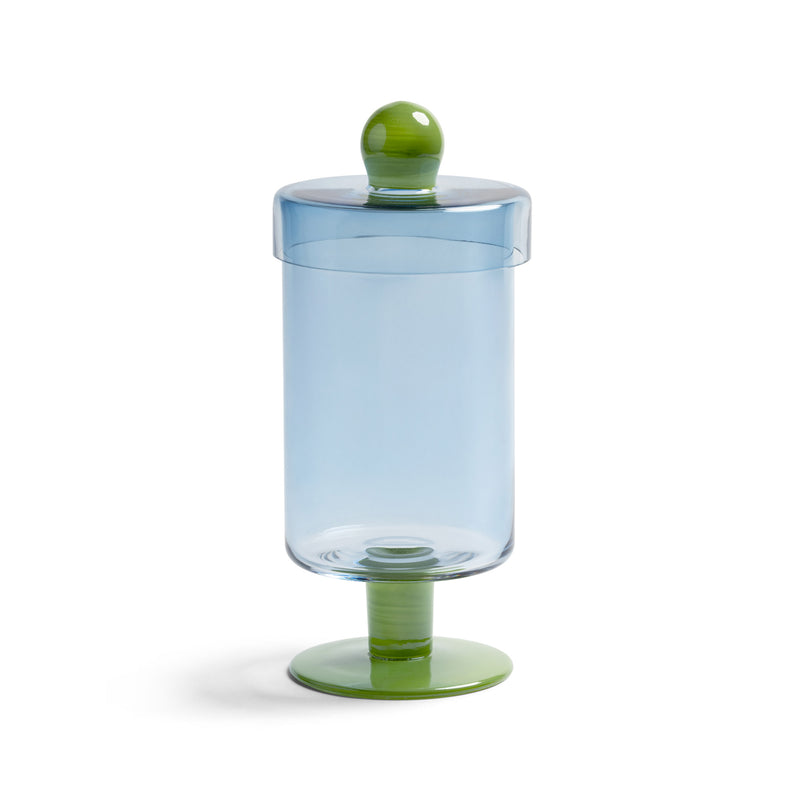 &klevering - Duo Aufbewahrungsglas | Ø 11,5 x 27 cm / blue/green
