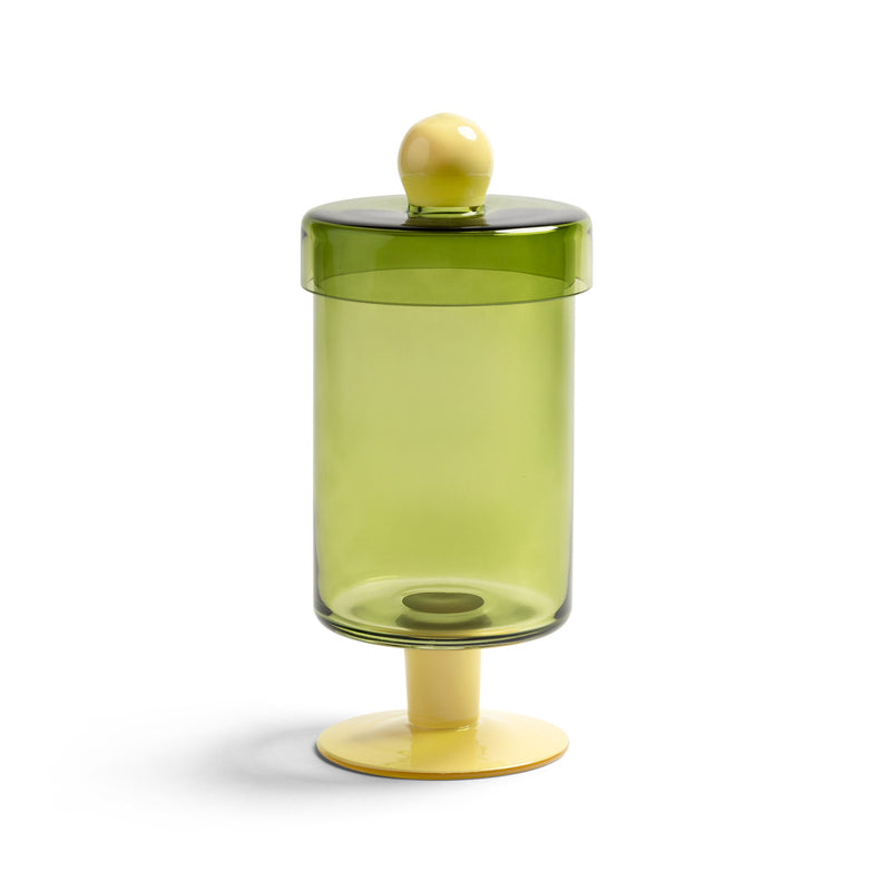 &klevering - Duo Aufbewahrungsglas | Ø 11,5 x 27 cm / green/yellow