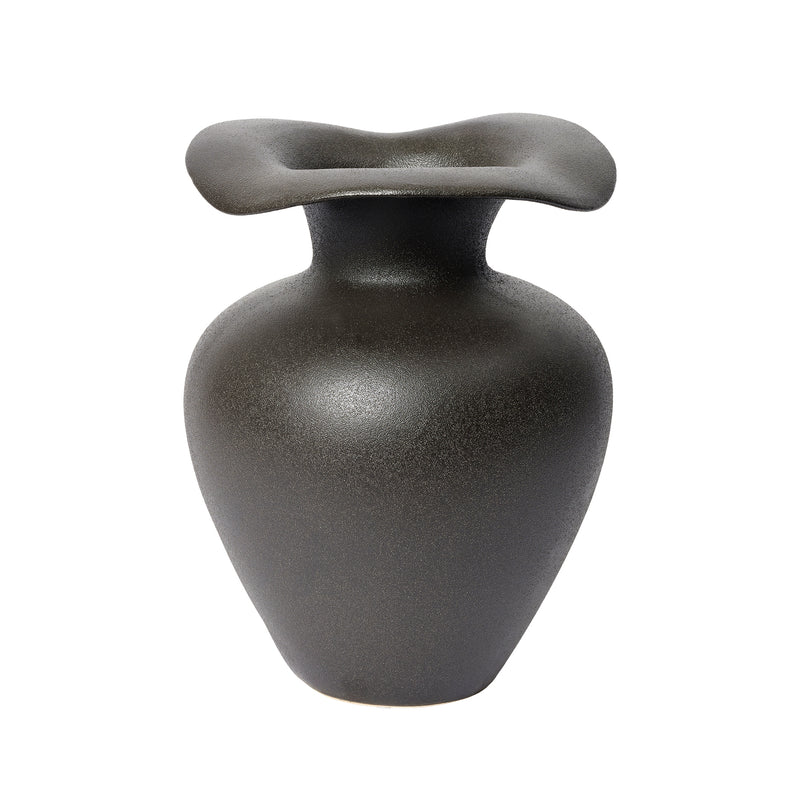 Broste Copenhagen - Florentina Vase | Ø 24 cm x H 32 cm / schwarz matt
