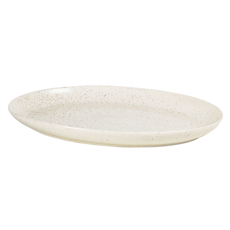 Broste Copenhagen - Nordic Vanilla Servierplatte | oval / 35,5 x 26,5 cm