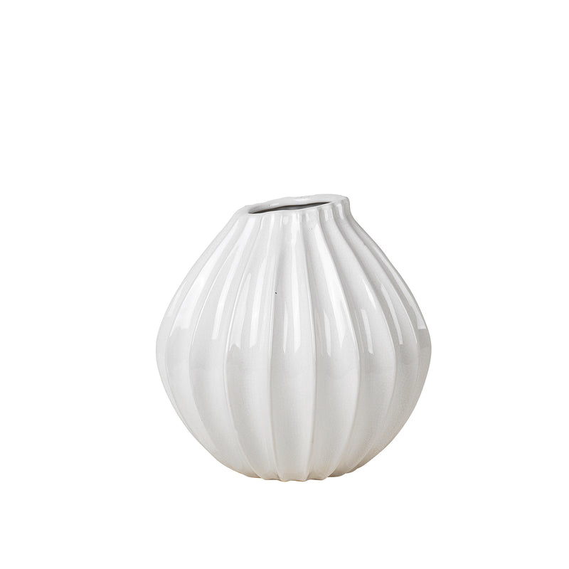 Broste Copenhagen - Wide Vase | Ø 25 x H 25 cm / ivory