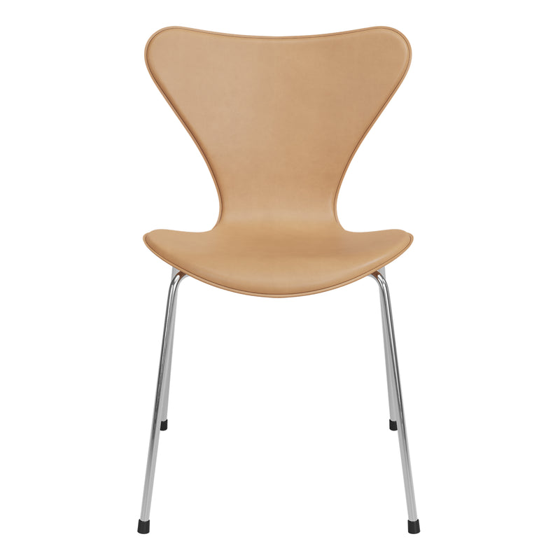 Fritz Hansen - Serie 7 Polsterstuhl | Sattelleder warm ecru