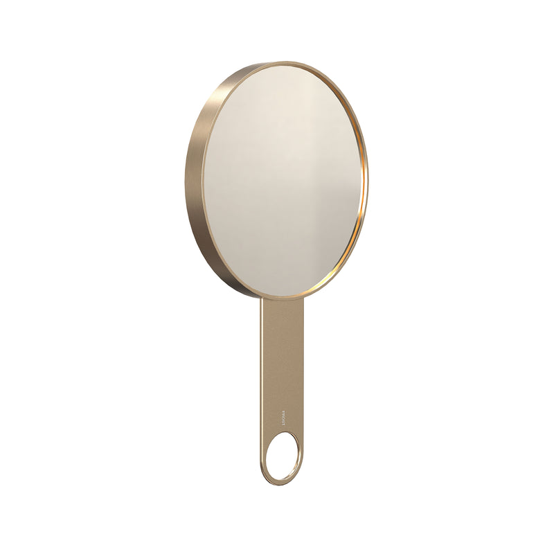 Frost - Nova2 Kosmetik Handspiegel mit 5-fach Vergrößerung | gold gebürstet
