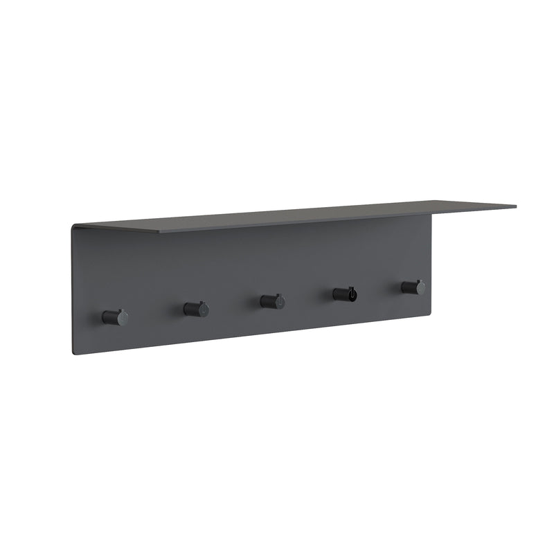 Frost - Unu Wandgarderobe | 60 x 15 x 15 cm / schwarz matt/schwarz poliert