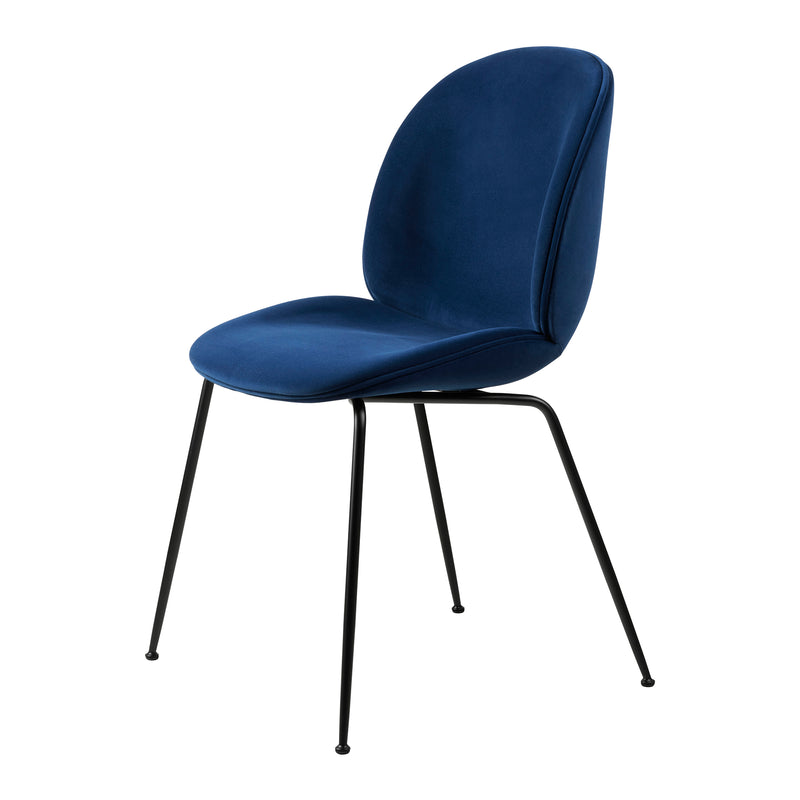 Gubi - Beetle Dining Chair (gepolstert) | Dedar Sunday (003) / Vollpolsterung / Conic Base