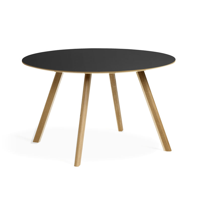 HAY - Copenhague CPH25 Esstisch (rund) | Ø 120 cm / Linoleum schwarz