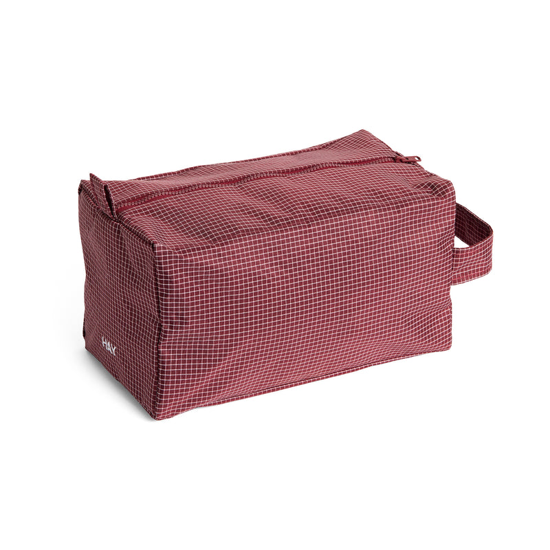 HAY - Grid Wash Bag | burgundy