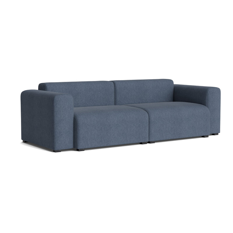 HAY - Mags Sofa 2,5-Sitzer mit niedriger Armlehne | Turf blue grey / Armlehne beidseitig / Kombination 1