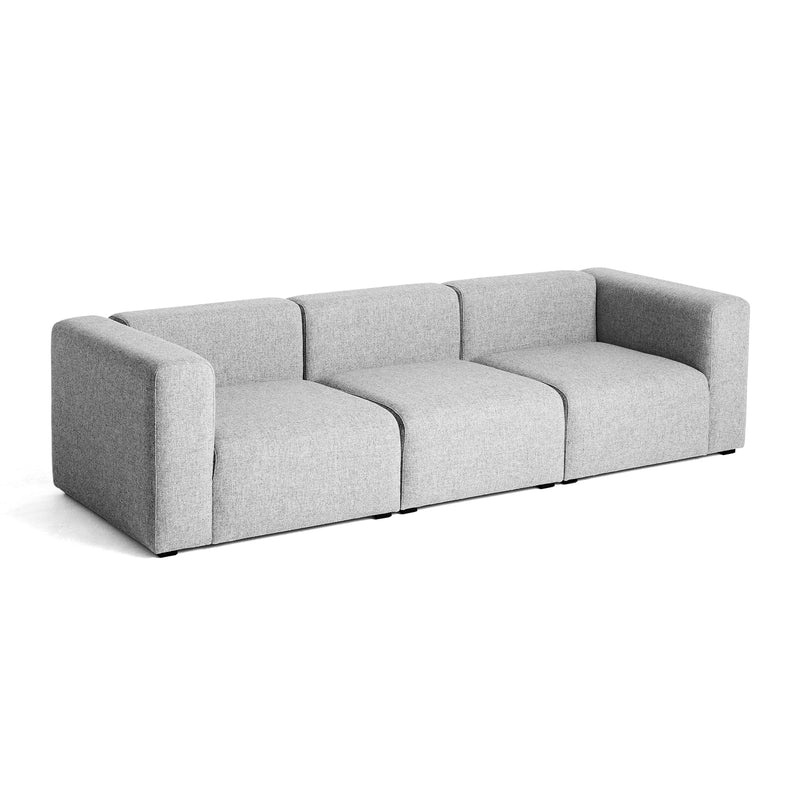 HAY - Mags Sofa 3-Sitzer | Kvadrat Hallingdal 65 hellgrau (130) / Armlehne beidseitig / Kombination 1