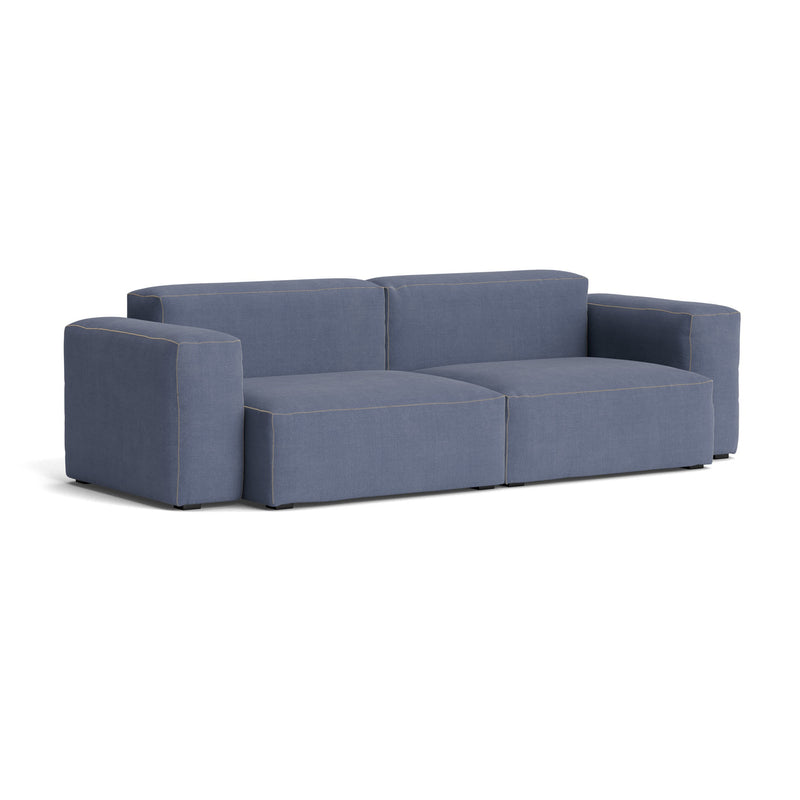 HAY - Mags Soft Sofa 2,5-Sitzer mit niedriger Armlehne | Linara blau (198)