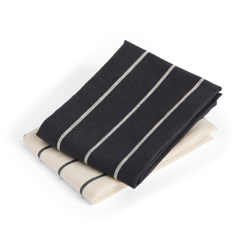 HAY - Outdoor Market Geschirrtuch | black with beige stripe
