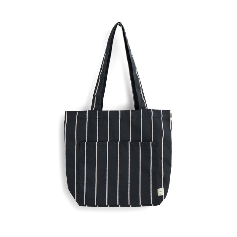 HAY - Outdoor Market Tote Bag | black with beige stripe
