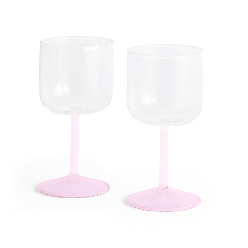 HAY - Tint Weinglas | klar/jade pink/light pink