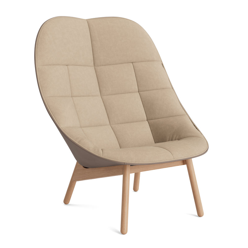 HAY - Uchiwa Quilted Sessel | Naveli beige (213) / Rücken Leder Sense nougat