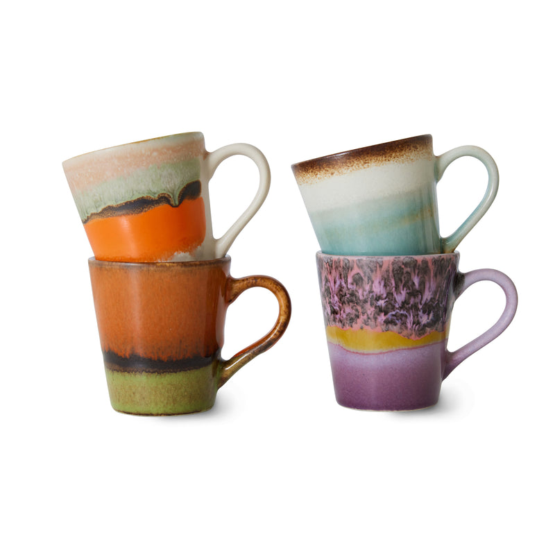 HKliving - 70's Espresso Tassen & Becher | 4er-Set / Espresso / retro