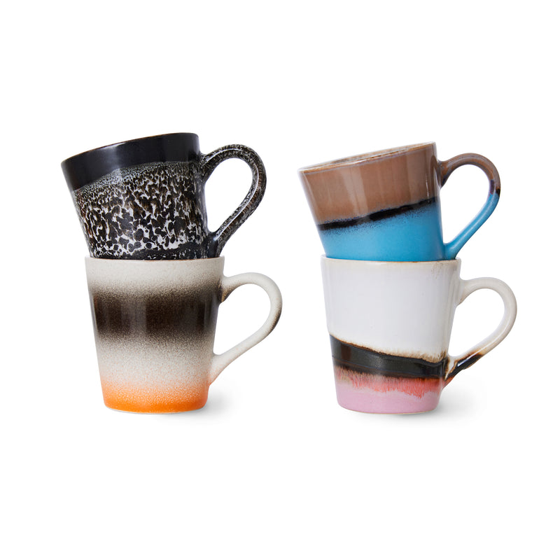 HKliving - 70's Espresso Tassen & Becher | 4er-Set / Espresso / funky