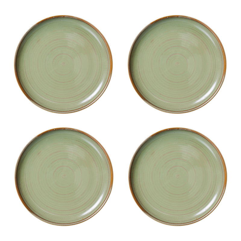 HKliving - Chef Ceramics Teller (4er-Set) | Ø 20 cm / moss grün