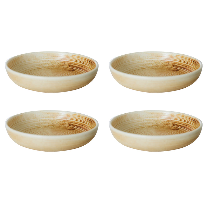 HKliving - Chef Ceramics Tiefer Teller (4er-Set) | Ø 21,5 cm / rustic cream/braun