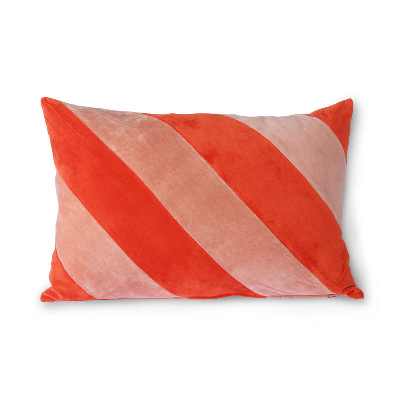 HKliving - Striped Samt-Kissen | 40 x 60 cm / rot/pink