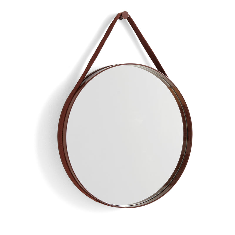HAY - Strap Mirror | Ø 50 cm / dark brown