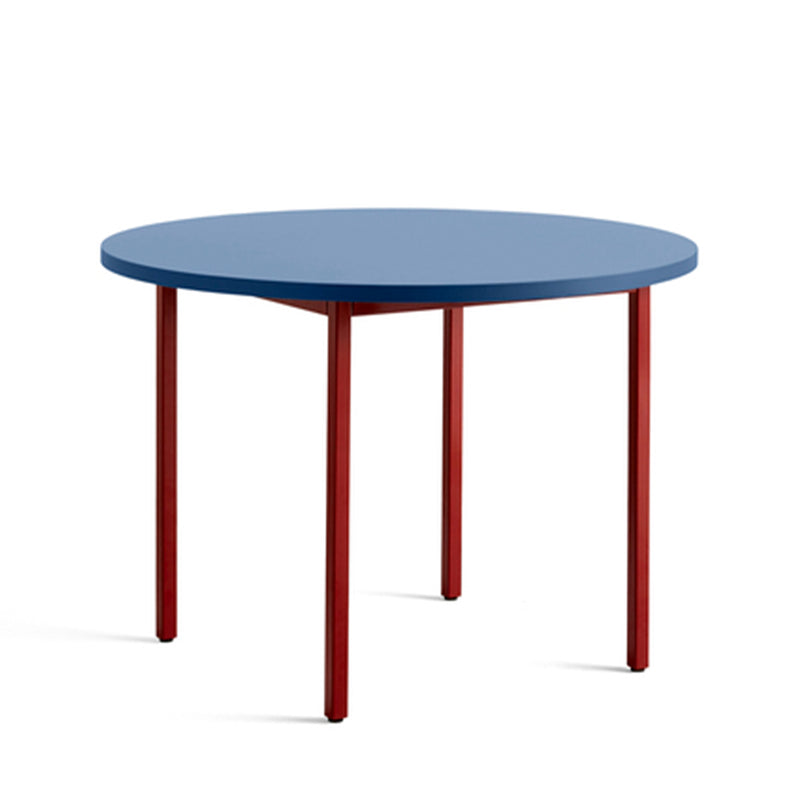 HAY - Two-Colour Esstisch rund | Ø 105 cm / blau/dunkelrot