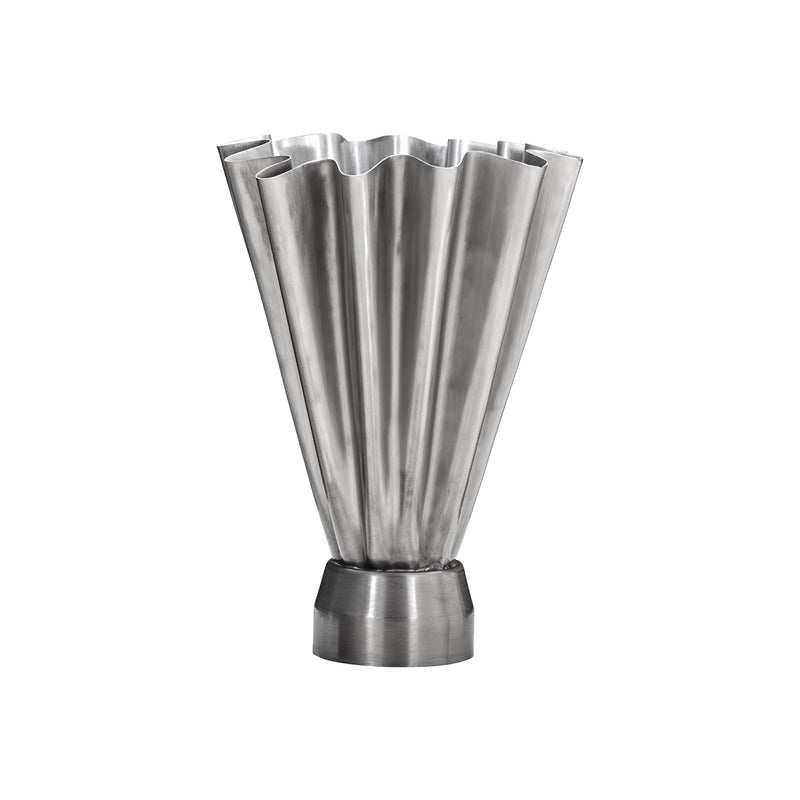 House Doctor - Flood Vase | Ø 23 x H 33 cm / gebürstetes silber-finish