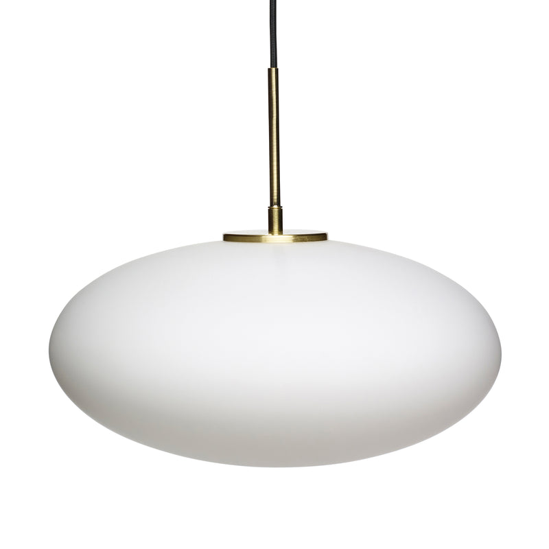 Hübsch Interior - Glas Pendelleuchte | Ø 40 x H 36 cm / weiß