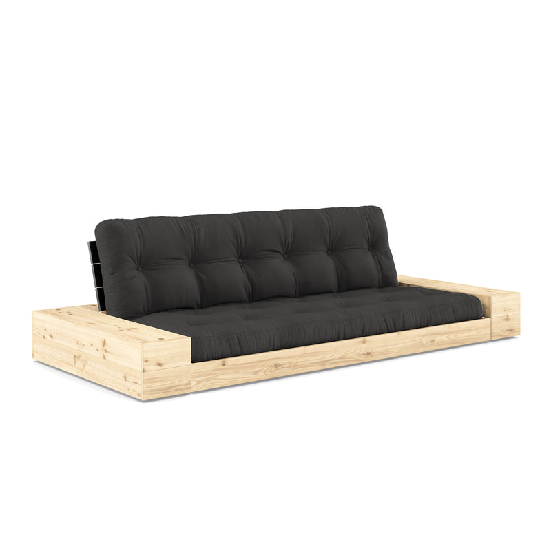 Karup Design - Base Schlafsofa mit Aufbewahrung | 734 Dark Grey / 101 clear lacquered