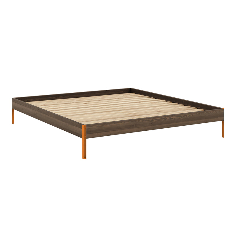 Karup Design - Core Bett | 180 x 200 cm / Kiefer carobbraun / solar orange