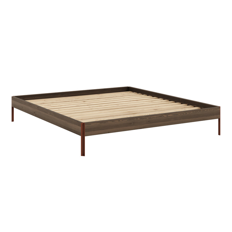 Karup Design - Core Bett | 180 x 200 cm / Kiefer carobbraun / terra red
