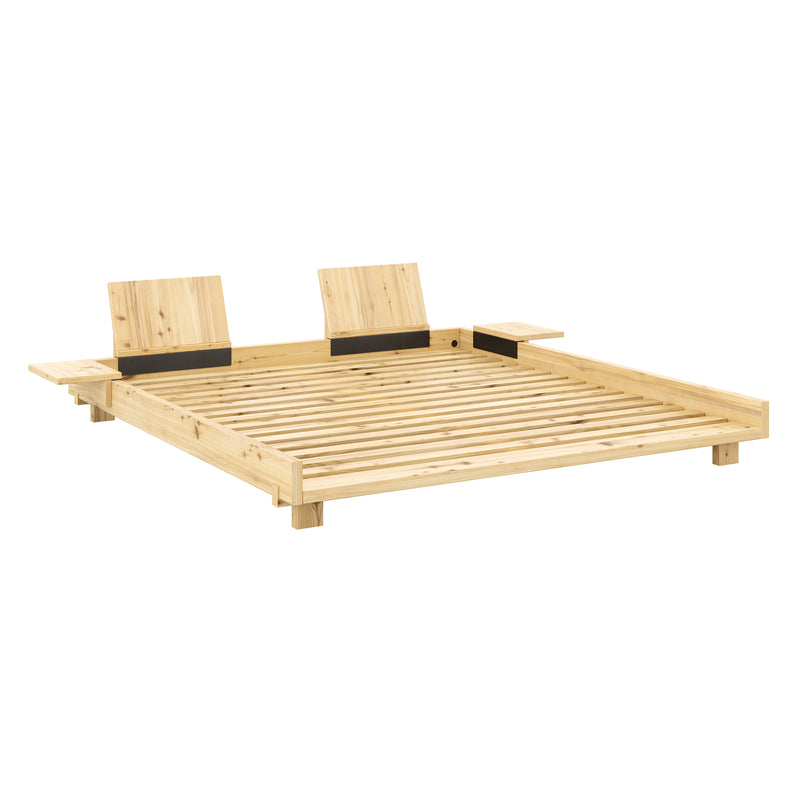 Karup Design - Social Bett | inkl. Rückenlehne und 2 Nachttischen / 180 x 200 cm / 101ClearLacquered