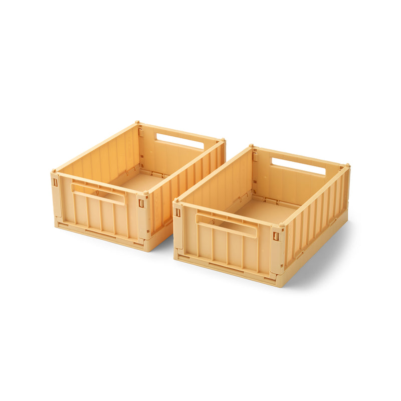 LIEWOOD - Weston Aufbewahrungsbox | 2er-Set / 25 x 18 x 9,5 cm / lemon yellow