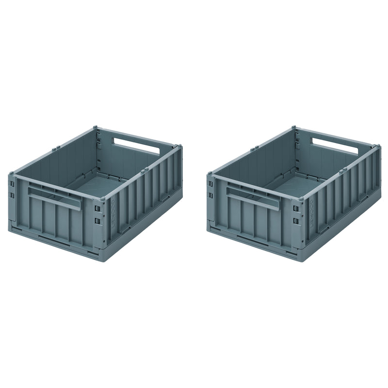 LIEWOOD - Weston Aufbewahrungsbox | 2er-Set / 36 x 25 x 13,5 cm / whale blue