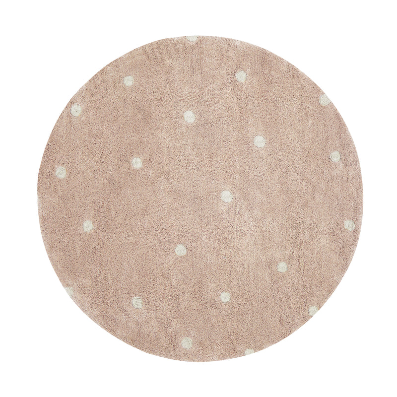 Lorena Canals - Round Dot Teppich | rose/natur