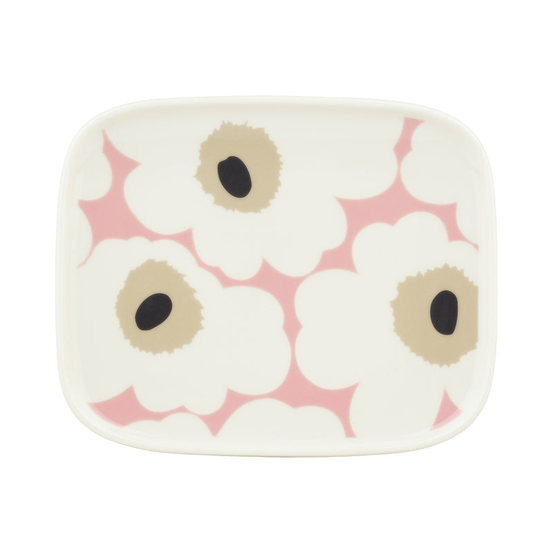 Marimekko - Oiva Unikko Servierplatte | white/pink/sand/charcoal