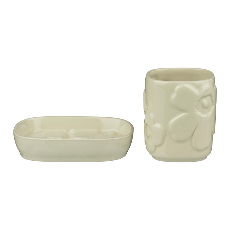 Marimekko - Unikko Badezimmer Accessoire Set | natur