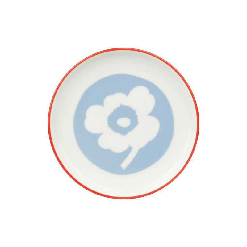 Marimekko - Unikko Teller | Ø 13,5 cm / weiß/hellblau/orange