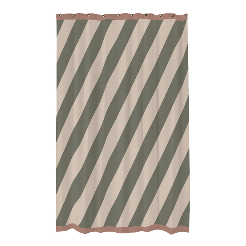 Mette Ditmer - Diagonal Duschvorhang | dark olive