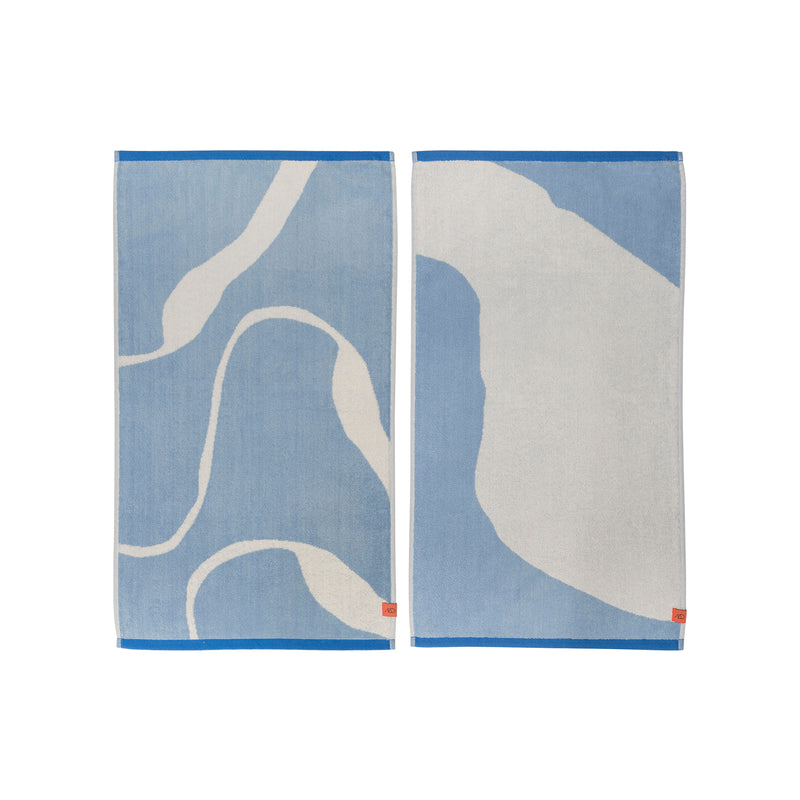 Mette Ditmer - Nova Arte Gästehandtuch | hellblau/off-white