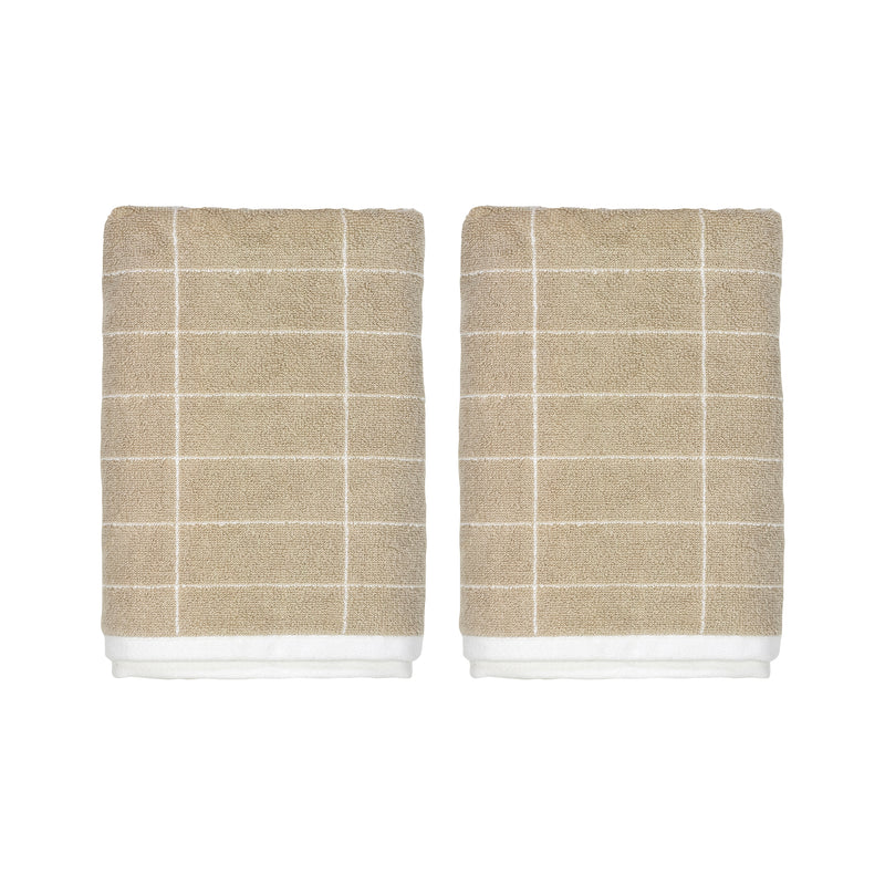 Mette Ditmer - Tile Gästehandtuch | sand/off-white
