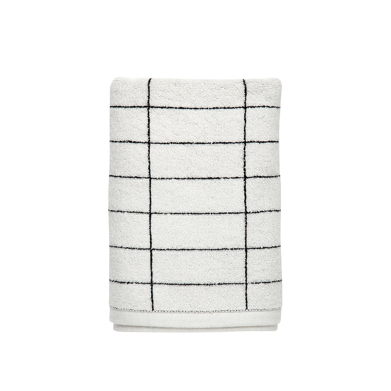 Mette Ditmer - Tile Gästehandtuch | schwarz/off-white