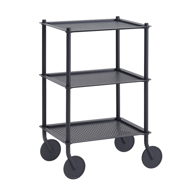 Muuto - Flow Beistellwagen | 3 Etagen / blau-grau