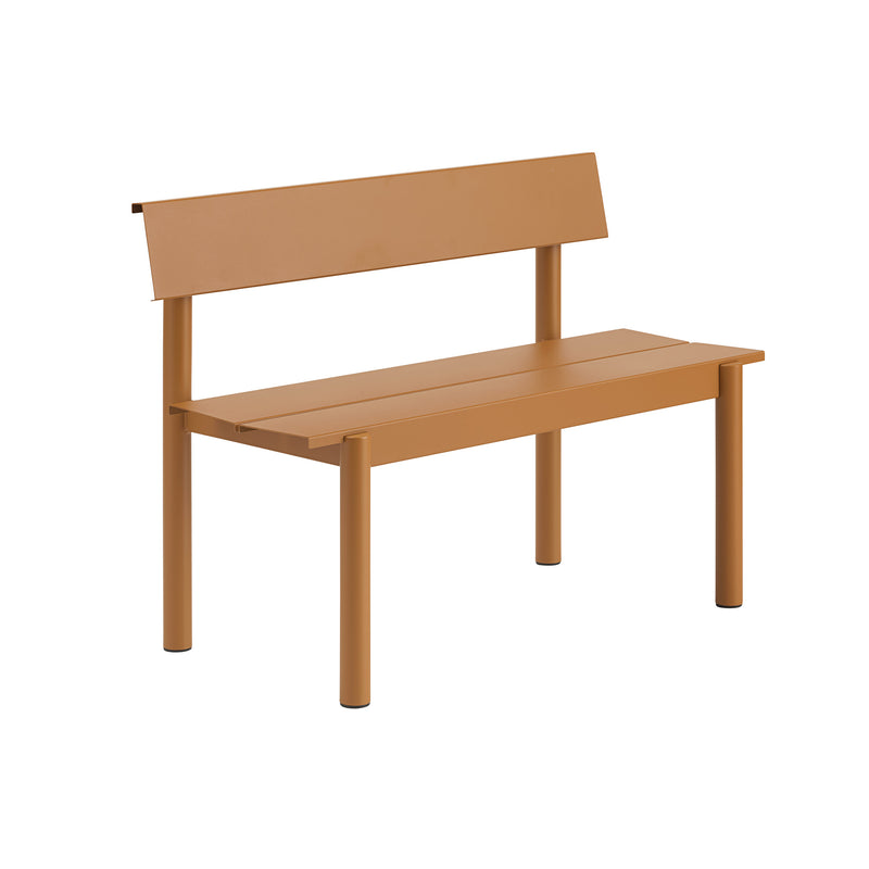 Muuto - Linear Steel Bank mit Rückenlehne | 110 cm / orange