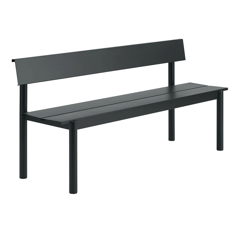 Muuto - Linear Steel Bank mit Rückenlehne | 170 cm / schwarz