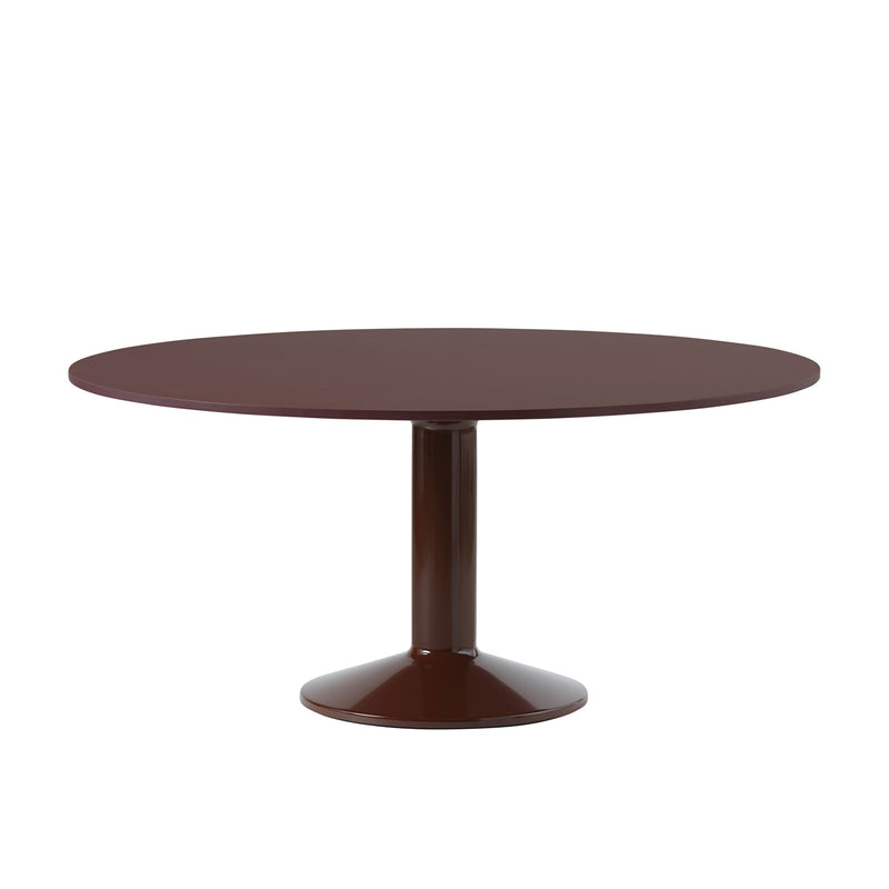 Muuto - Midst Esstisch | Ø 160 cm / Linoleum dunkelrot/rot
